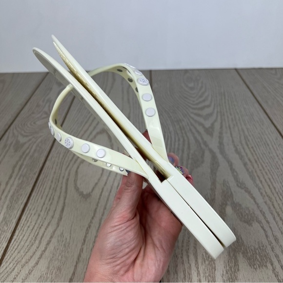 Tory Burch Studded Jelly Flip Flop Thong Sandals 11 Ivory/Cream $128 - Picture 4 of 8